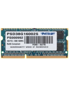 Купить Оперативная память SODIMM Patriot Signature [PSD38G16002S] 8 ГБ в Техноленде