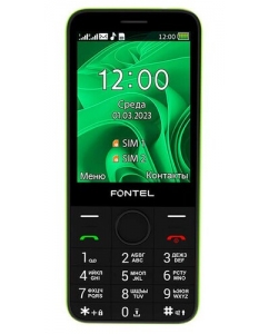 Купить Сотовый телефон Fontel FP320 черный/зеленый в Техноленде