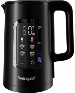 Купить Электрочайник Weissgauff WK 1500 Db Touch BodyCool черный в Техноленде