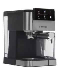 Купить Кофеварка рожковая Brayer 1127BR серебристый в Техноленде