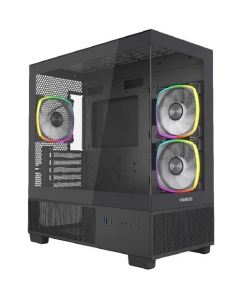 Купить Корпус Powercase Vision Micro M3B [CVMMB-A3] черный закаленное стекло, 3 x 120 мм, без БП] в Техноленде