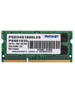 Купить Оперативная память SODIMM Patriot Signature Line [PSD34G1600L2S] 4 ГБ в Техноленде